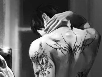 alone on a platform, the wind and the rain on a sad and lonely face.